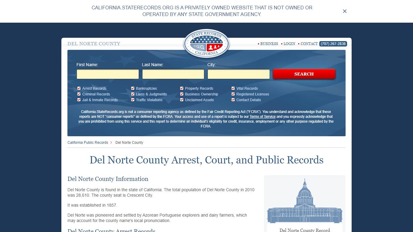 Del Norte County Arrest, Court, and Public Records