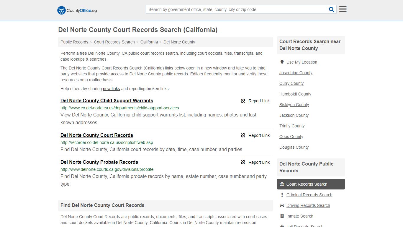 Court Records Search - Del Norte County, CA (Adoptions ...